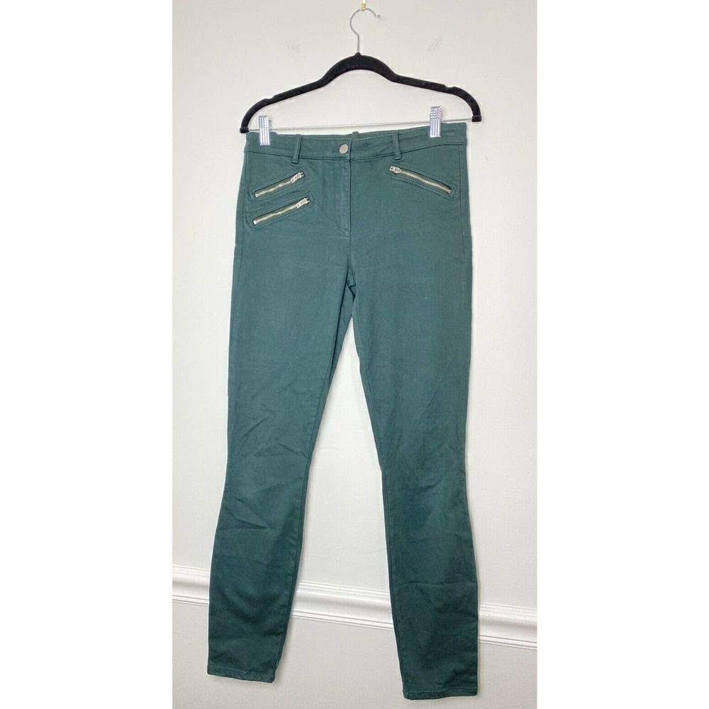 GAP Sz 6 Jeans Green Moto Zip Modern Stretch Skinny 6R